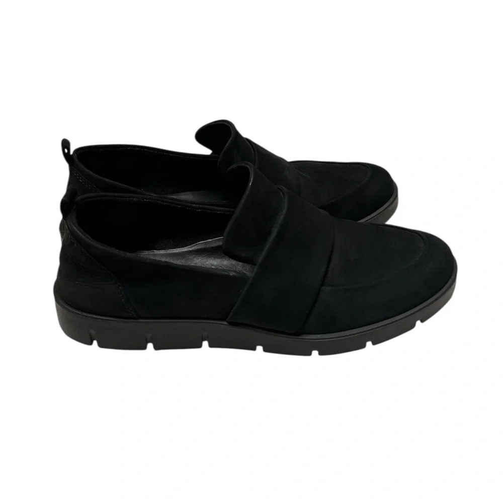 Ecco Bella Nubuck Women's Black Leather Loafers,Slip on,Size 7.5
